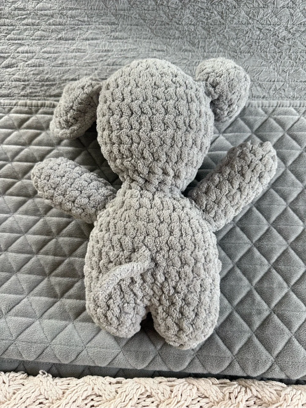 Handmade Crochet Grey Elephant Plush Toy